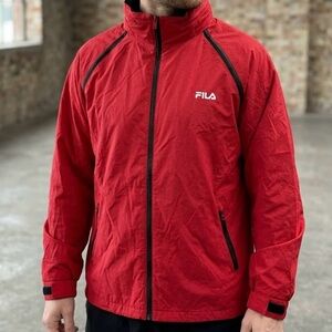 FILA Biella Italia Bomber Jacket Thicker Windbreaker Hidden Hood Transitional